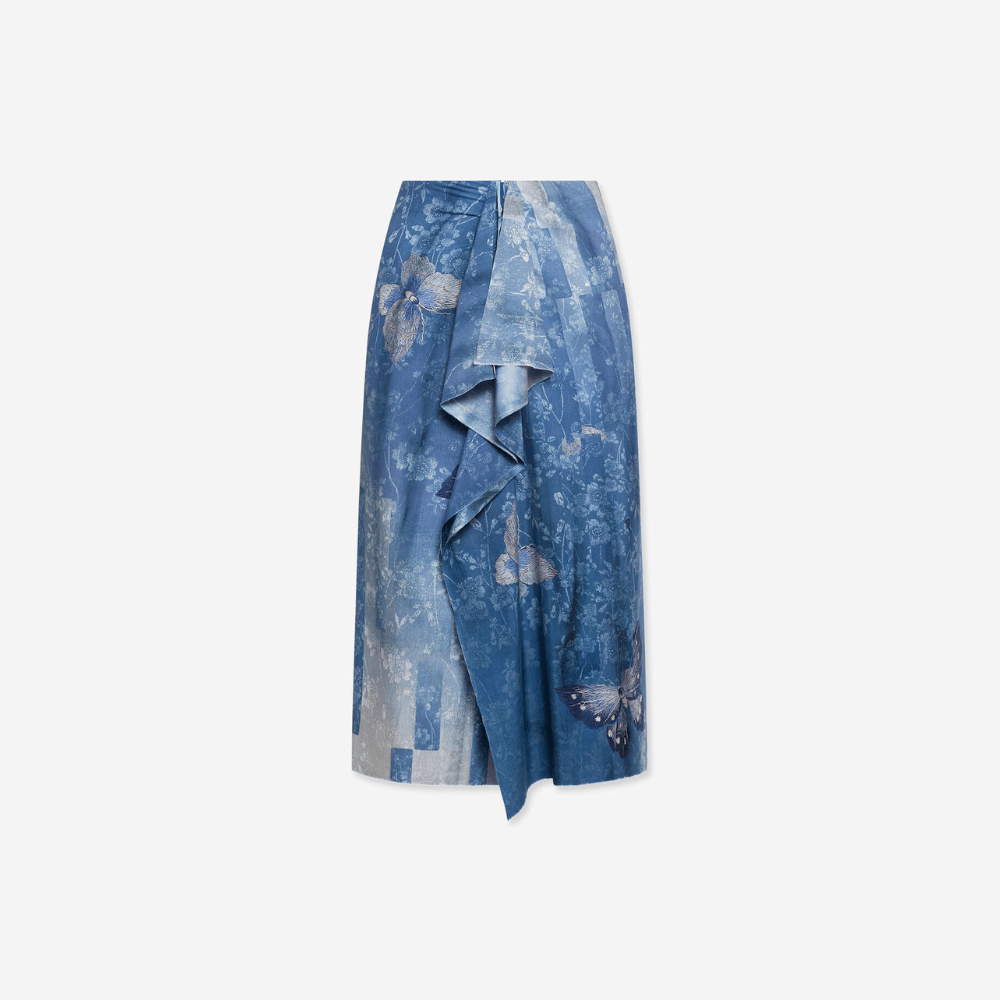 Pierre Louis Mascia ADANASTR Wrap Skirt Silk in FIORDALISO – International designer fashion boutique Australia Riada Concept Woollahra