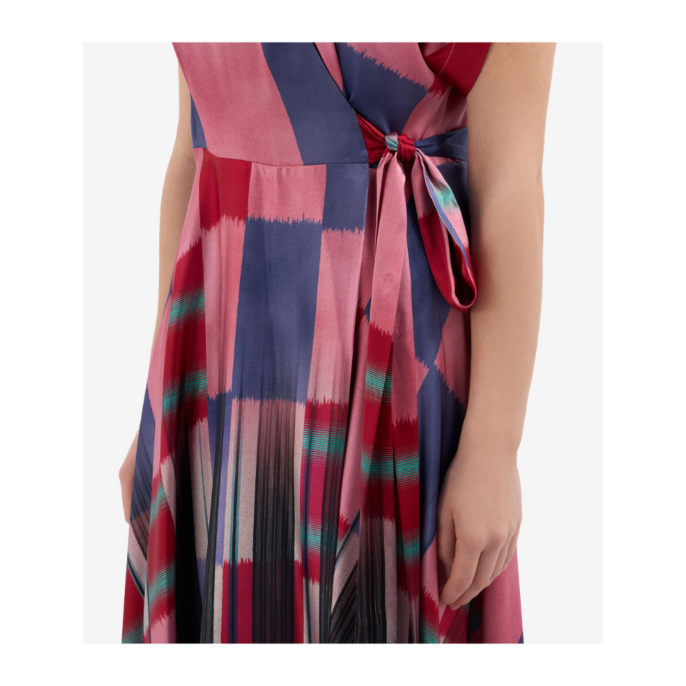 ADANASTR Dress Silk in Multicolour Pink