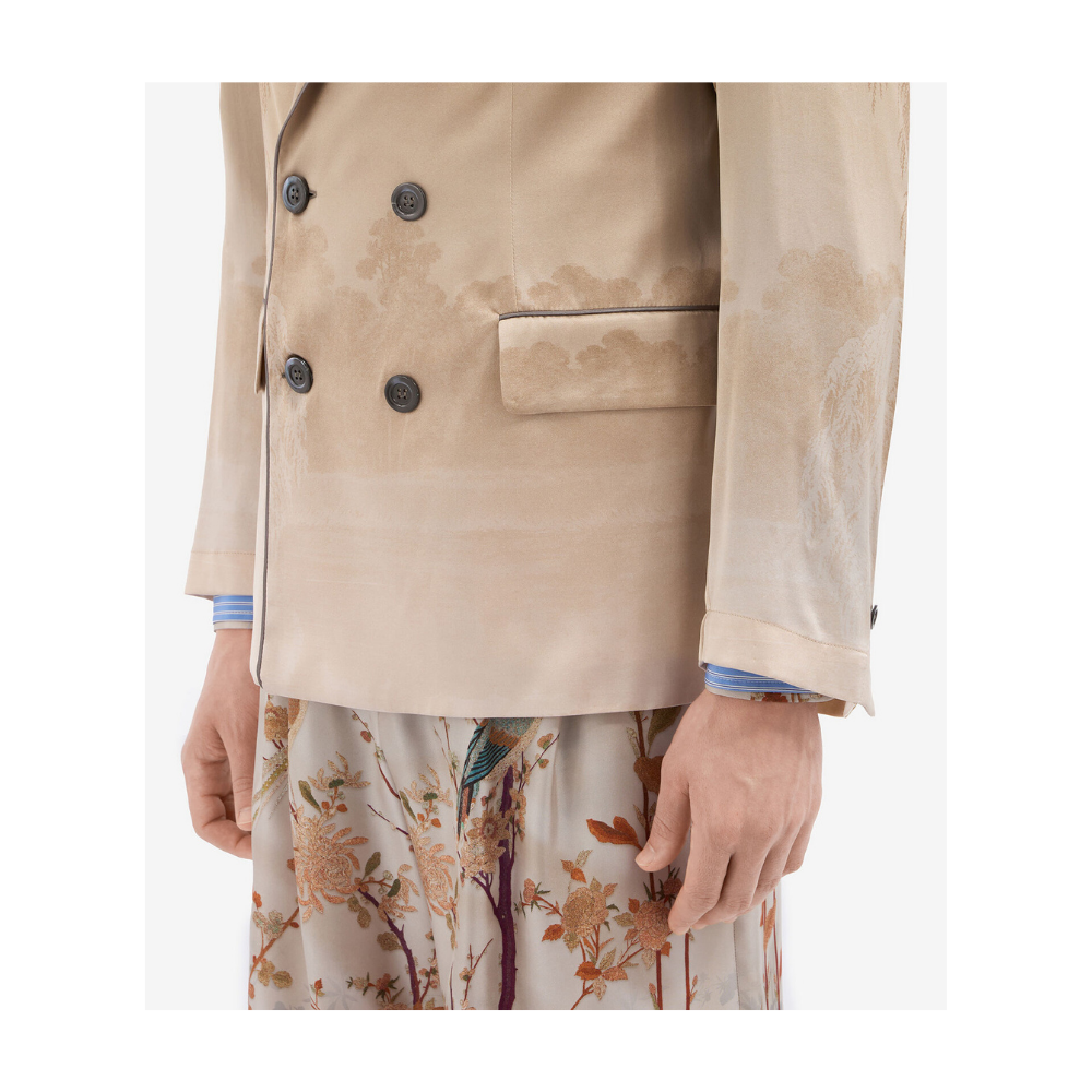 ADASTRGUM Jacket Silk in Multicolour Beige