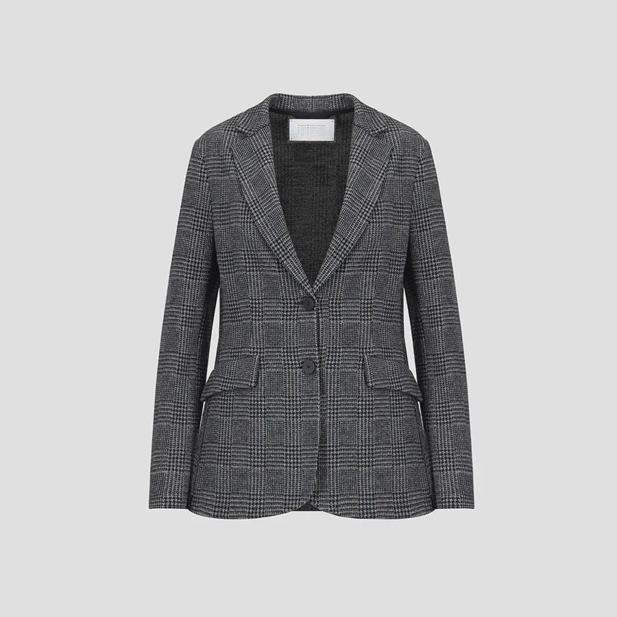 Prince of Wales Check Hacking Jacket in Salt and Pepper