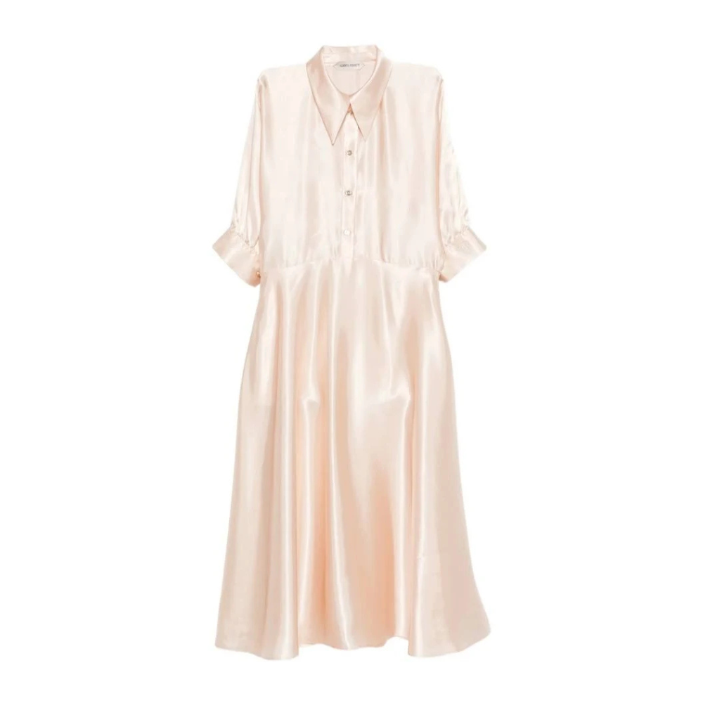 Alberta Ferretti Silk Satin Midi Shirt Dress in Crimson – International designer fashion boutique Australia Riada Concept Woollahra