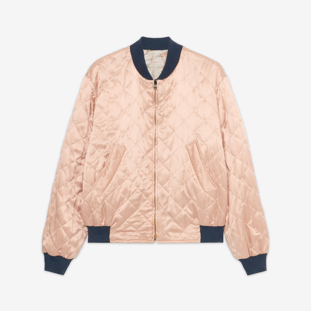 ALOADAZ Bomber Jacket Silk in Multicolour Beige