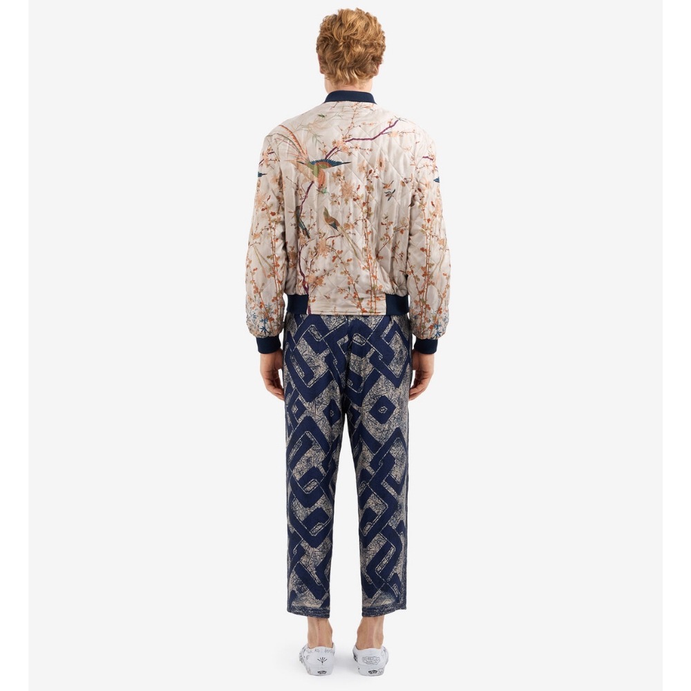 ALOADAZ Bomber Jacket Silk in Multicolour Beige