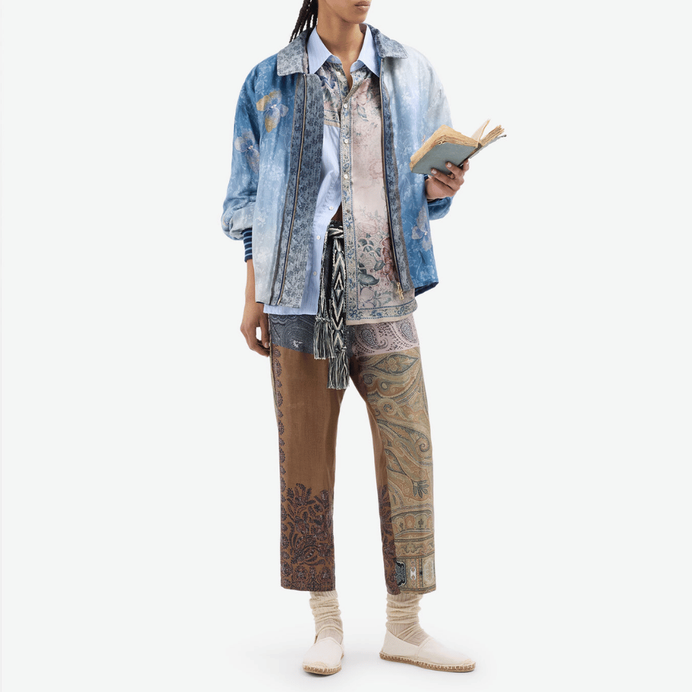 Pierre Louis Mascia ALODOX Bomber Silk Jacket Silk in CIELO VELATO – International designer fashion boutique Australia Riada Concept Woollahra