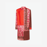 Pierre Louis Mascia ALOE Longsleeve Shirt Silk in ROSSO DAMASCO – International designer fashion boutique Australia Riada Concept Woollahra