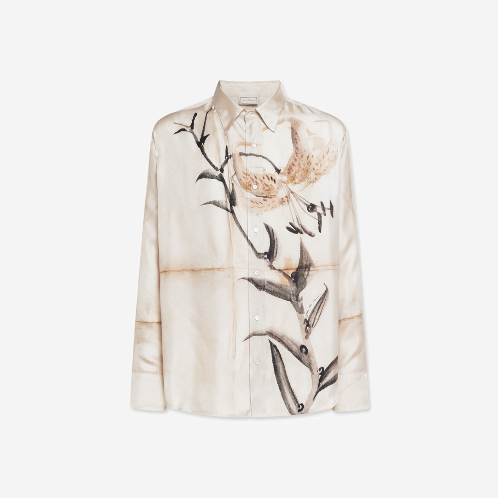 Pierre Louis Mascia ALOE Longsleeve Silk Shirt in BAMBÙ – International designer fashion boutique Australia Riada Concept Woollahra