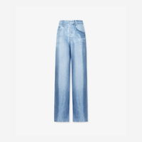 Pierre Louis Mascia ALOE Silk Trousers in Faux-Denim – International designer fashion boutique Australia Riada Concept Woollahra