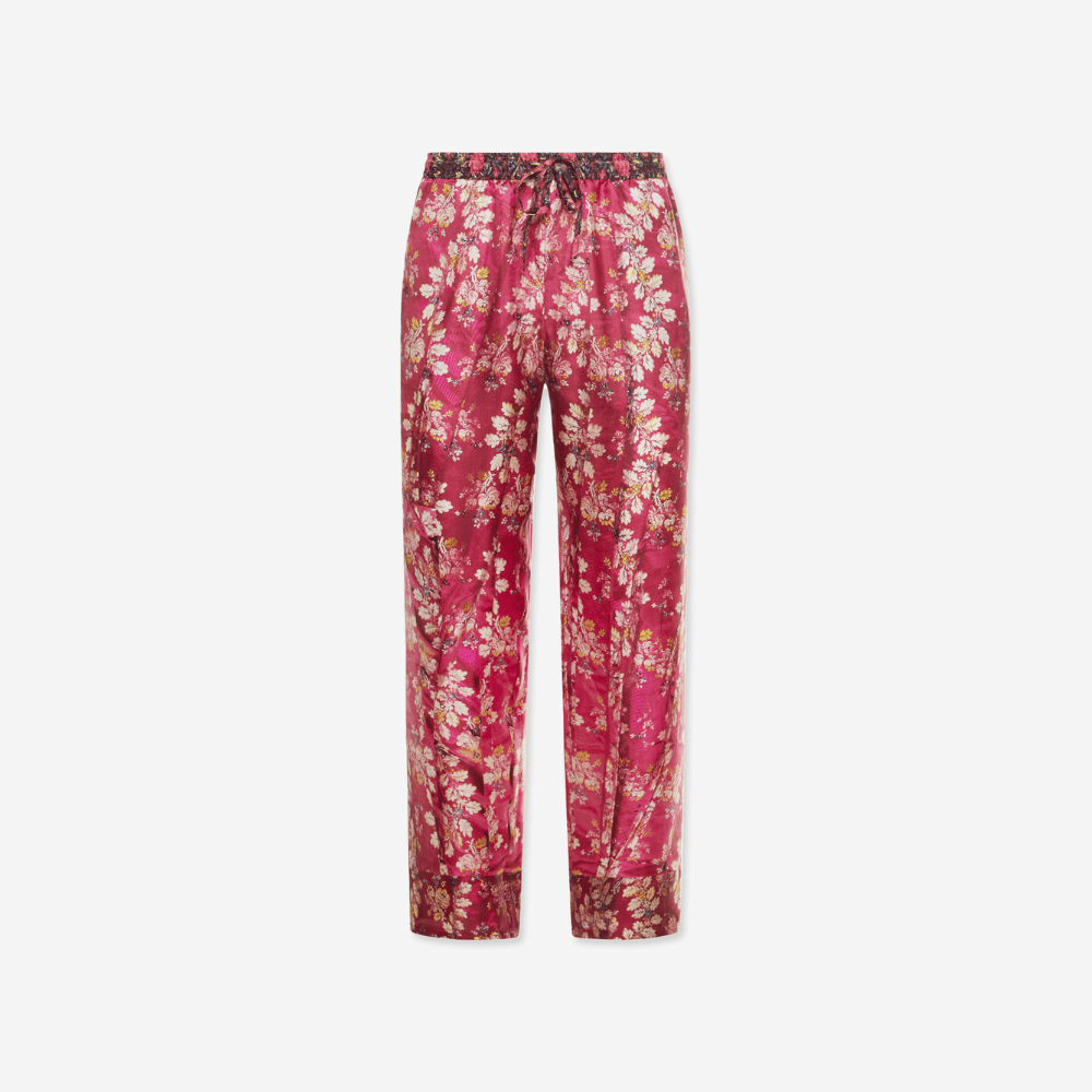 Pierre Louis Mascia ALOE Silk Trousers in ROSA DAMASCO – International designer fashion boutique Australia Riada Concept Woollahra