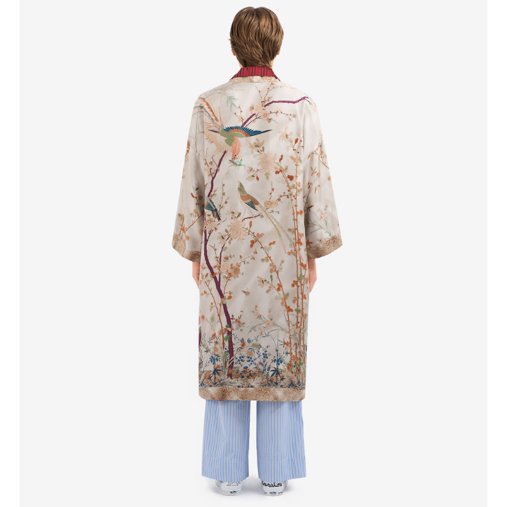 ALOE Kimono Silk in Multicolour Beige