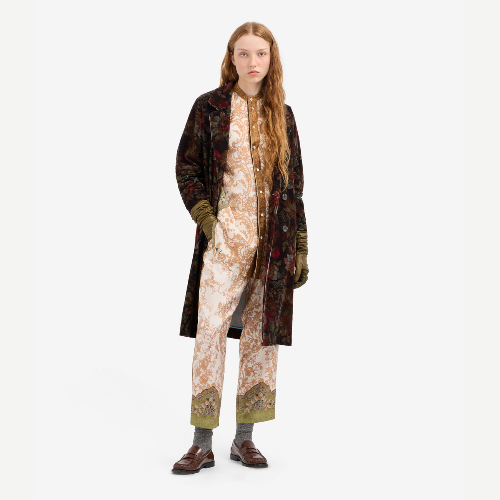 Pierre-Louis Mascia ALOE Terracotta di Seta Silk Long Sleeve Shirt