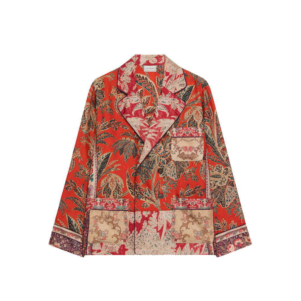 ALOE Jacket Silk in Multi Red