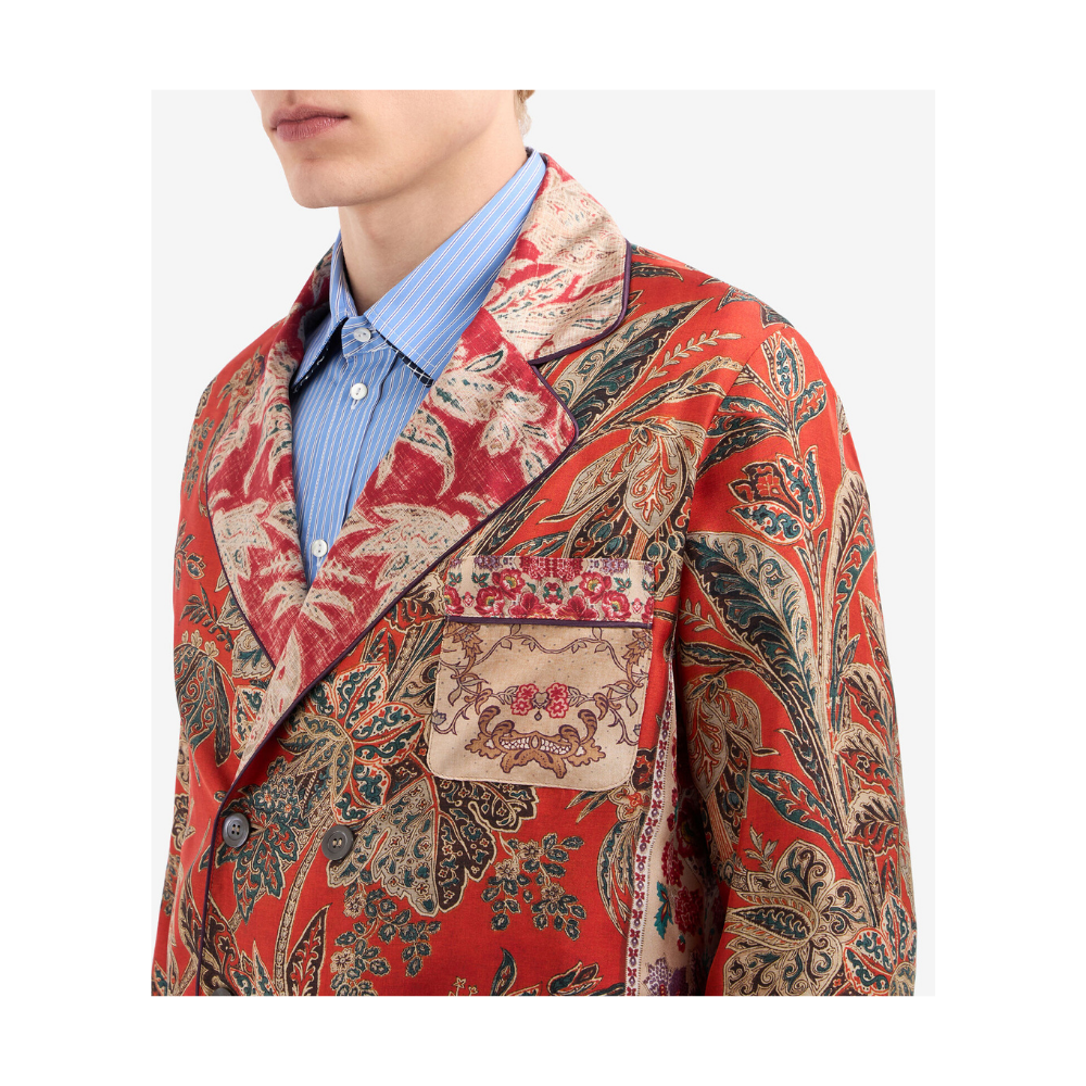 ALOE Jacket Silk in Multi Red