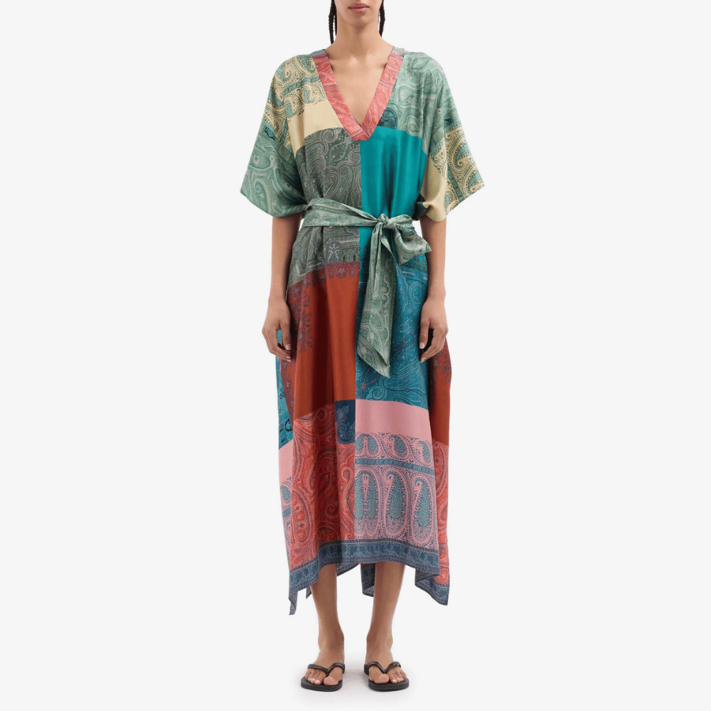 Pierre Louis Mascia ALOE Silk Kaftan Coat in GIADA – International designer fashion boutique Australia Riada Concept Woollahra