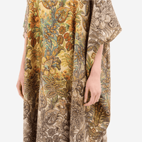 Pierre Louis Mascia ALOE Silk Kaftan Coat in GIARDINO BOTANICO – International designer fashion boutique Australia Riada Concept Woollahra