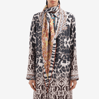 Pierre Louis Mascia ALOEUW Scarf Silk 65x120 in TRIBALE CHIAROSCURO– International designer fashion boutique Australia Riada Concept Woollahra