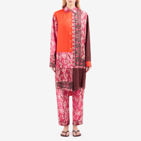 Pierre Louis Mascia ALOE Longsleeve Shirt Silk in ROSSO DAMASCO – International designer fashion boutique Australia Riada Concept Woollahra