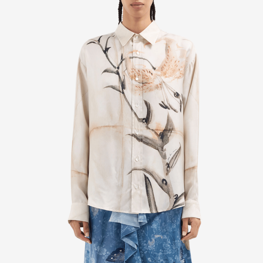 Pierre Louis Mascia ALOE Longsleeve Silk Shirt in BAMBÙ – International designer fashion boutique Australia Riada Concept Woollahra