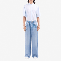 Pierre Louis Mascia ALOE Silk Trousers in Faux-Denim – International designer fashion boutique Australia Riada Concept Woollahra