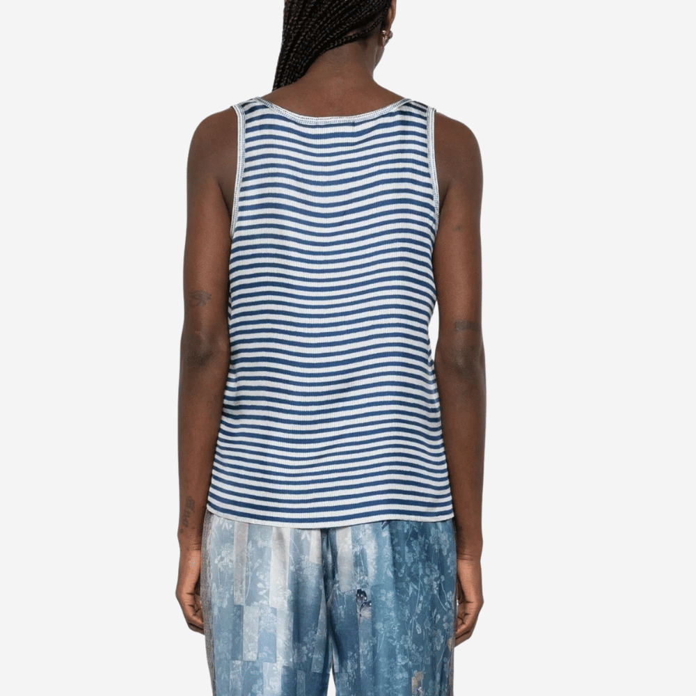 Pierre Louis Mascia ALOE Striped Tank Top in Blue – International designer fashion boutique Australia Riada Concept Woollahra