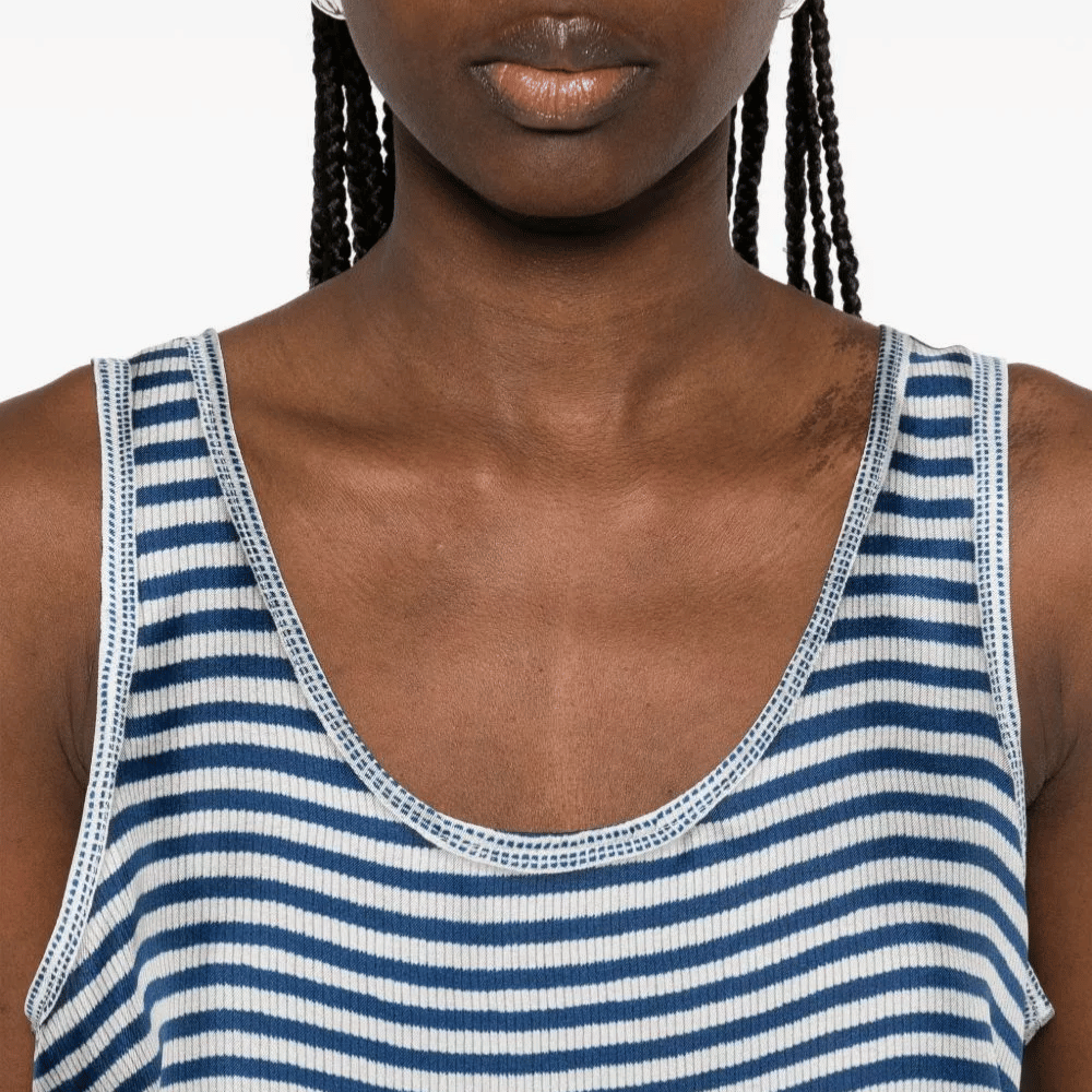 Pierre Louis Mascia ALOE Striped Tank Top in Blue – International designer fashion boutique Australia Riada Concept Woollahra
