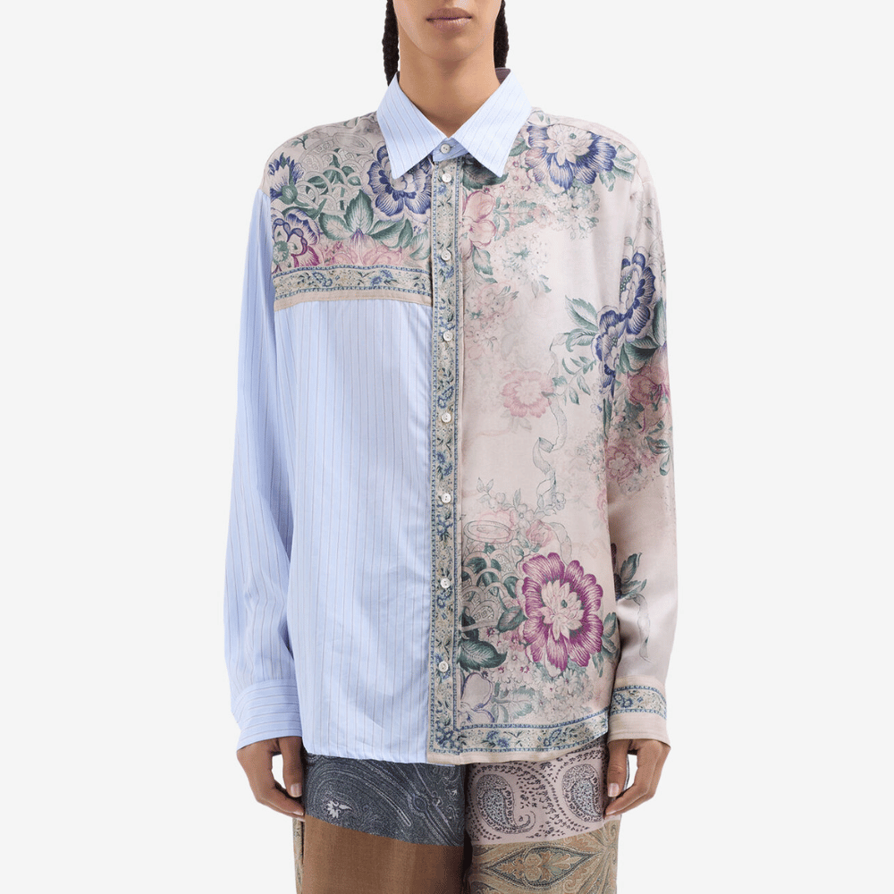 Pierre Louis Mascia ALOMHI Longsleeve Cotton Silk Shirt in CENERE ROSATA – International designer fashion boutique Australia Riada Concept Woollahra