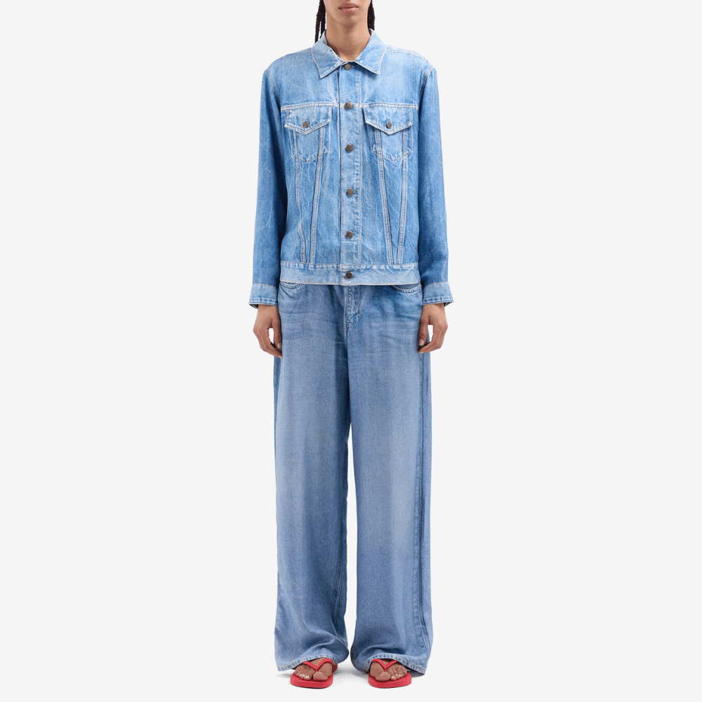 Pierre Louis Mascia ALOQHI Silk Jacket in Faux-Denim – International designer fashion boutique Australia Riada Concept Woollahra