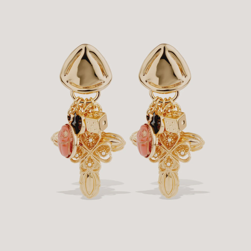 Suerte Lucky Charm Clip-On Earrings in Gold
