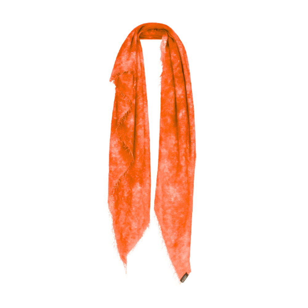 ONE COLOR CAMOUFLAGE LIGHT CASHMERE SCARF WITH FRINGES