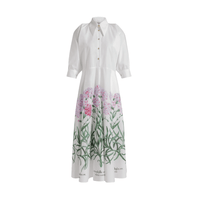 Alberta Ferretti Cotton Herbarium Print Shirt Dress – International designer fashion boutique Australia Riada Concept Woollahra