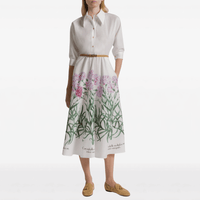 Alberta Ferretti Cotton Herbarium Print Shirt Dress – International designer fashion boutique Australia Riada Concept Woollahra