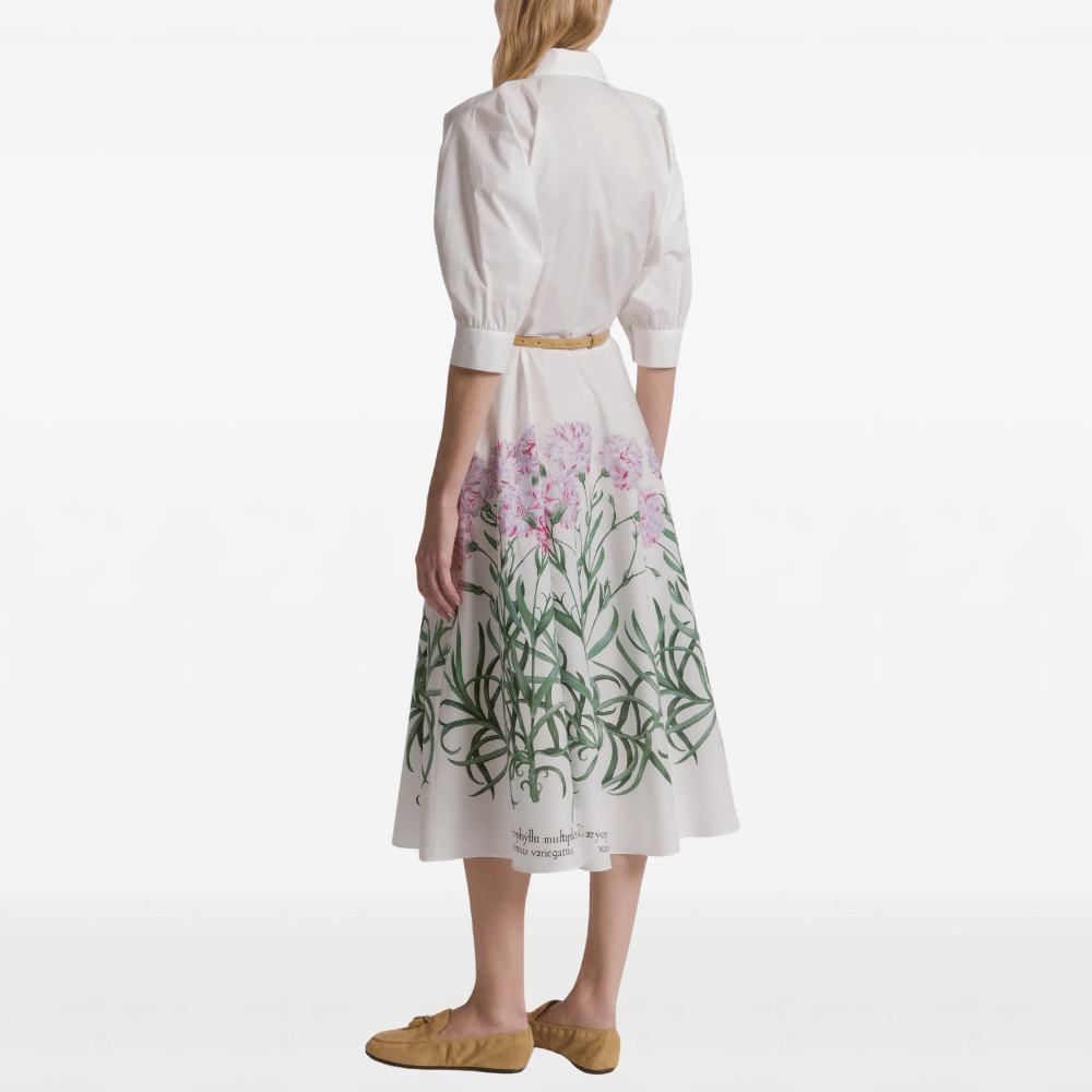 Alberta Ferretti Cotton Herbarium Print Shirt Dress – International designer fashion boutique Australia Riada Concept Woollahra