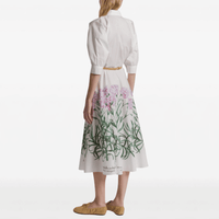 Alberta Ferretti Cotton Herbarium Print Shirt Dress – International designer fashion boutique Australia Riada Concept Woollahra
