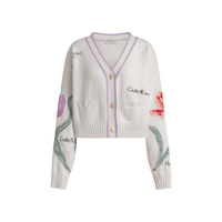 Alberta Ferretti Herbarium Embroidered Cashmere Blend Cardigan in Ivory – International designer fashion boutique Australia Riada Concept Woollahra