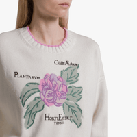 Alberta Ferretti Herbarium Embroidered Cashmere Blend Jumper in Ivory – International designer fashion boutique Australia Riada Concept Woollahra