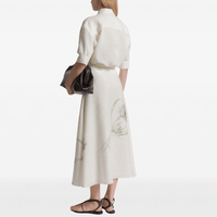 Alberta Ferretti Linen Floral Print Shirt in Ivory – International designer fashion boutique Australia Riada Concept Woollahra