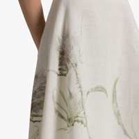 Alberta Ferretti Linen Thistle Print Midi Skirt in Ivory – International designer fashion boutique Australia Riada Concept Woollahra