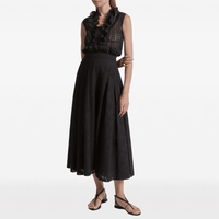 Alberta Ferretti Sangallo Lace Sleeveless Blouse in Black – International designer fashion boutique Australia Riada Concept Woollahra