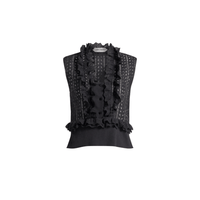 Alberta Ferretti Sangallo Lace Sleeveless Blouse in Black – International designer fashion boutique Australia Riada Concept Woollahra