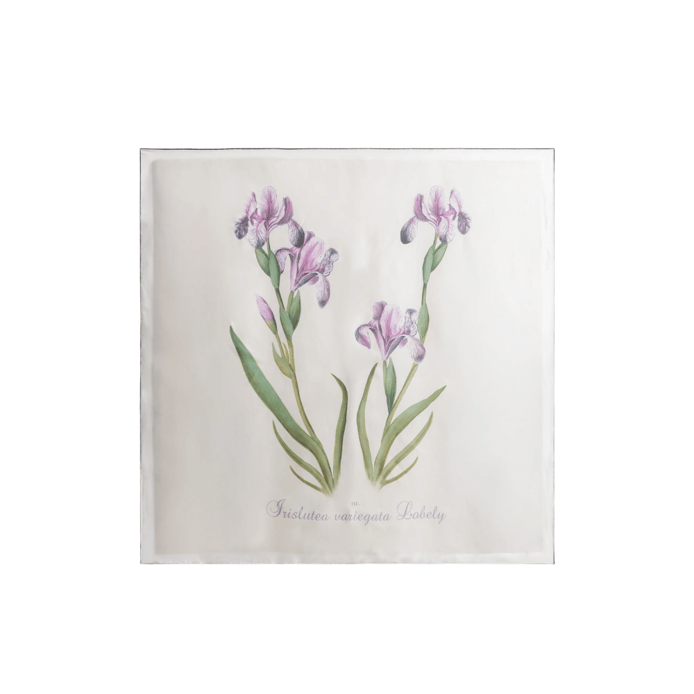 Alberta Ferretti Silk Iris Print Scarf in Ivory – International designer fashion boutique Australia Riada Concept Woollahra