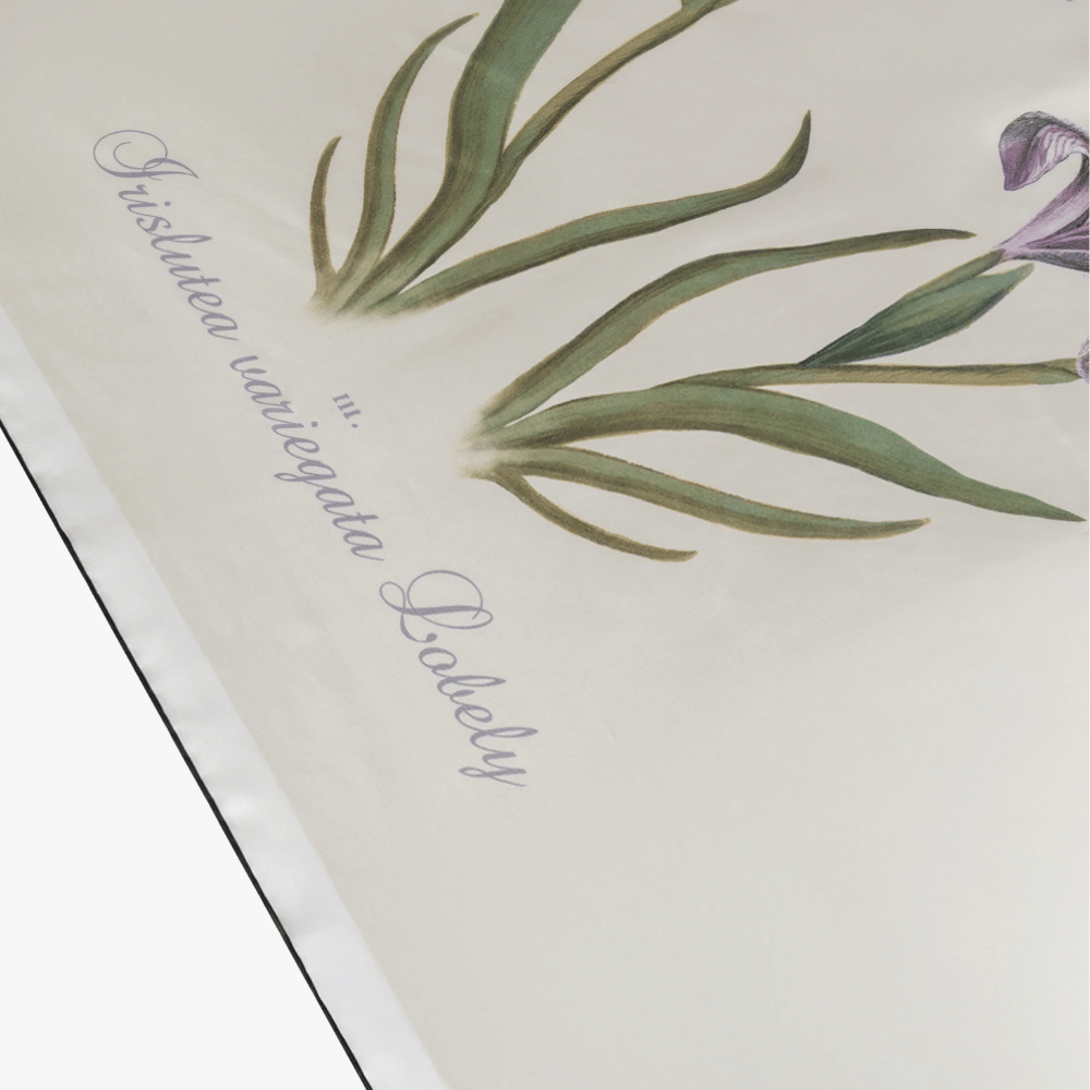 Alberta Ferretti Silk Iris Print Scarf in Ivory – International designer fashion boutique Australia Riada Concept Woollahra