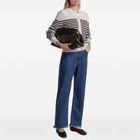Alberta Ferretti Striped Cotton Cardigan in Navy – International designer fashion boutique Australia Riada Concept Woollahra