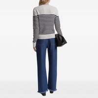 Alberta Ferretti Striped Cotton Cardigan in Navy – International designer fashion boutique Australia Riada Concept Woollahra