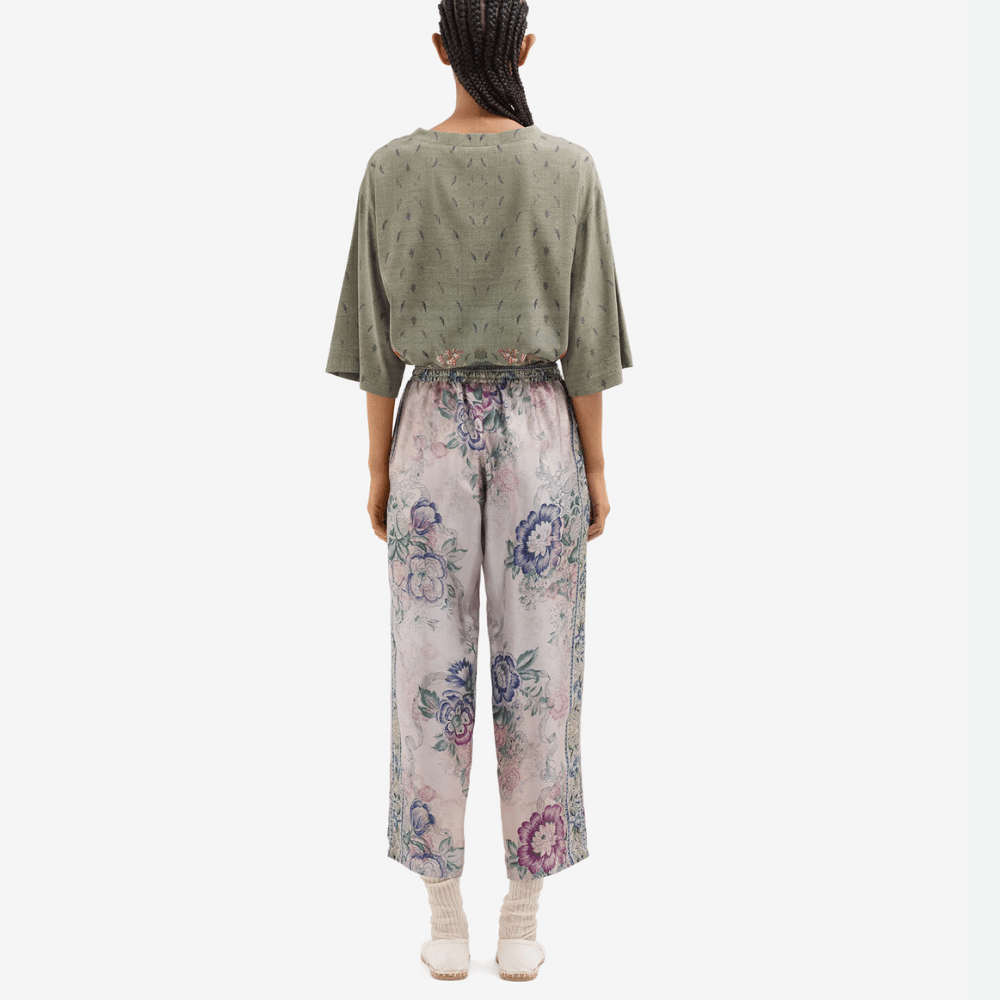 Pierre Louis Mascia Aloe Silk Trousers in CENERE ROSATA – International designer fashion boutique Australia Riada Concept Woollahra