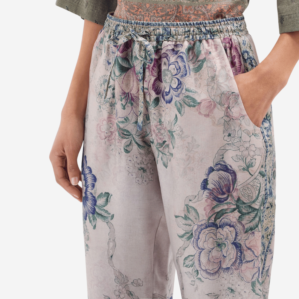 Pierre Louis Mascia Aloe Silk Trousers in CENERE ROSATA – International designer fashion boutique Australia Riada Concept Woollahra