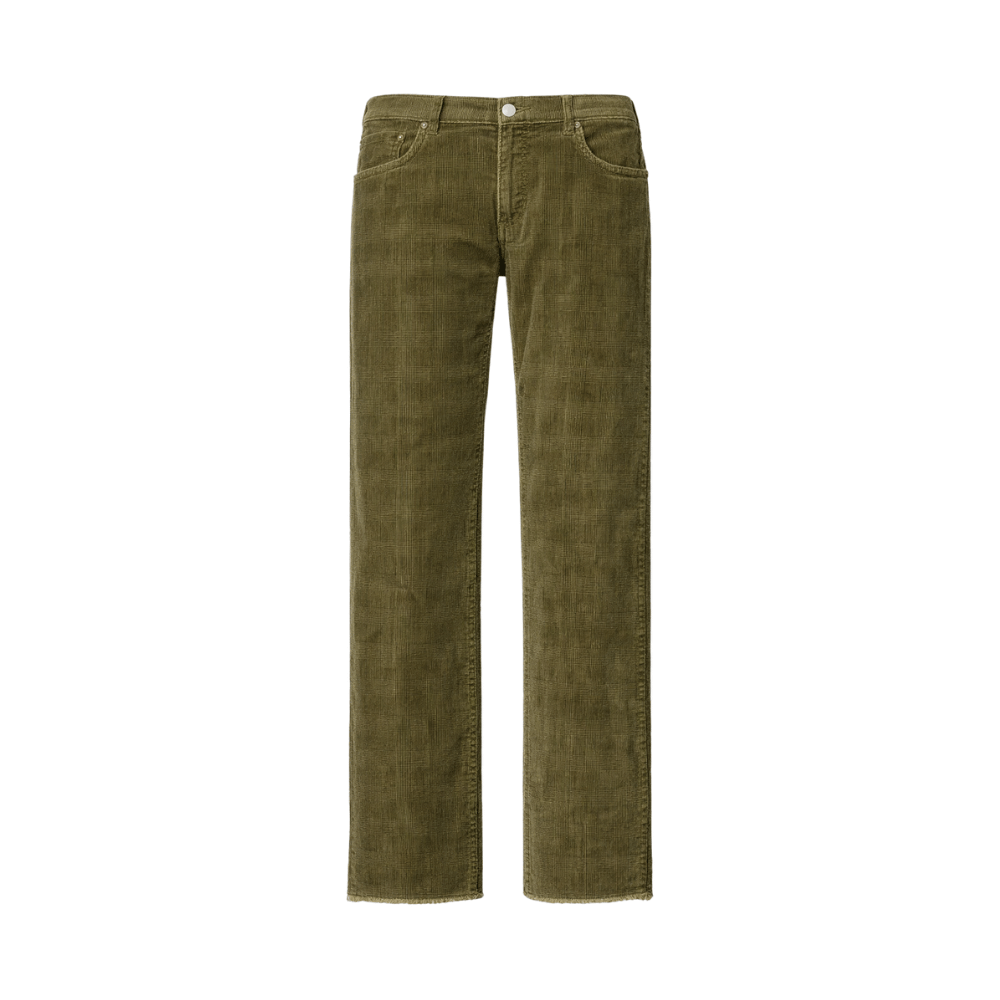 Massimo Alba Alosa Prince of Wales Velvet Boyfriend Trousers in Verde - International designer fashion boutique Australia Riada Concept Woollahra