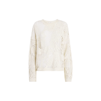 HIGH Everyday Couture Alpine Openwork Floral Sweater in White - International designer fashion boutique Australia Riada Concept Woollahra
