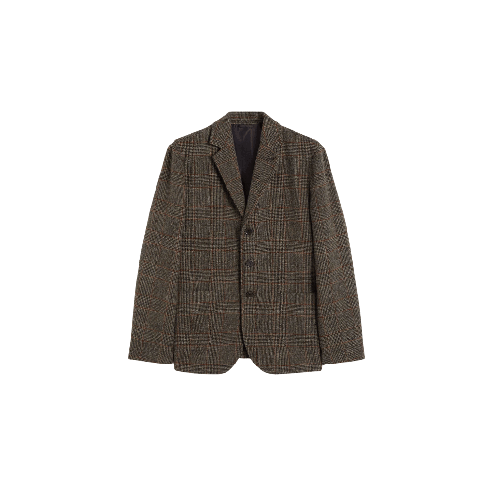 Aspesi Isaac Slim Fit Shetland Wool Plaid Blazer in Brown Check – International designer fashion boutique Australia Riada Concept Woollahra