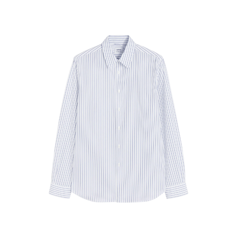 Aspesi Slim Fit Striped Cotton Poplin Shirt in Blue and White – International designer fashion boutique Australia Riada Concept Woollahra