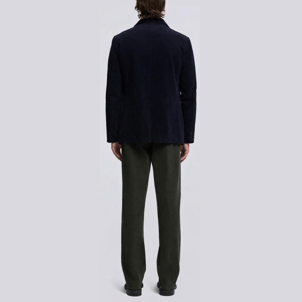 Aspesi Kuki Slim Fit Ribbed Velvet Jacket in Navy – International designer fashion boutique Australia Riada Concept Woollahra