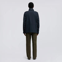 Back view of the Aspesi Minifield field jacket in navy, with drawstring waist